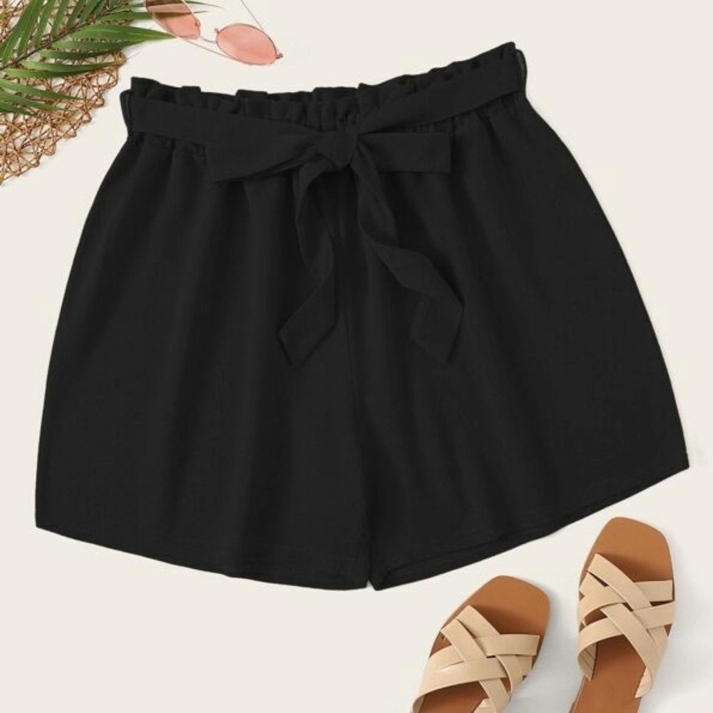 Frill Waist Belted Shorts